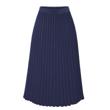 Gonna da donna Ediodpoh con vita alta elasticizzata, plissettata, lunghezza media, linea ad A, tinta unita, per abbigliamento casual, lunghezza al
