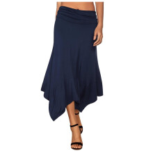 Gonne da donna, Gonne per donna, Gonna midi da donna fluida con orlo a fazzoletto blu navy S