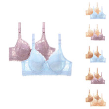 Damen-BHs, Push-up-BHs für Damen, 2er-Pack Bügel-BHs, vollständige Abdeckung, seitliche Unterstützung für Halt und Form, Hellblau