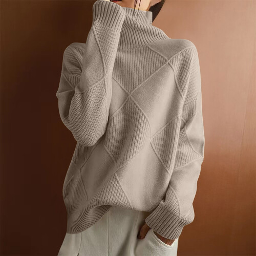 Weihnachtspullover für Damen, Herbstpullover, eleganter, langärmeliger, einfarbiger, warmer Pullover für Herbst und Winter, Basisschichtpullover, 1