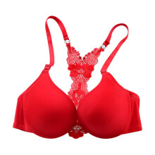Wuffmeow Lady effen bh's voor dames, push-up bh met diepe V-hals, sexy bh