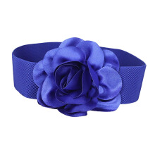 Cinto largo para cós de vestido, cinto elástico feminino, cinto de cintura ajustável, azul.