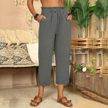 Calças da moda feminina, calças justas com bolsos, calças casuais plus size.