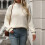 Hässliche Weihnachtspullover für Damen, einfarbiger Rollkragenpullover, stylischer Langarmpullover für den Alltag 4