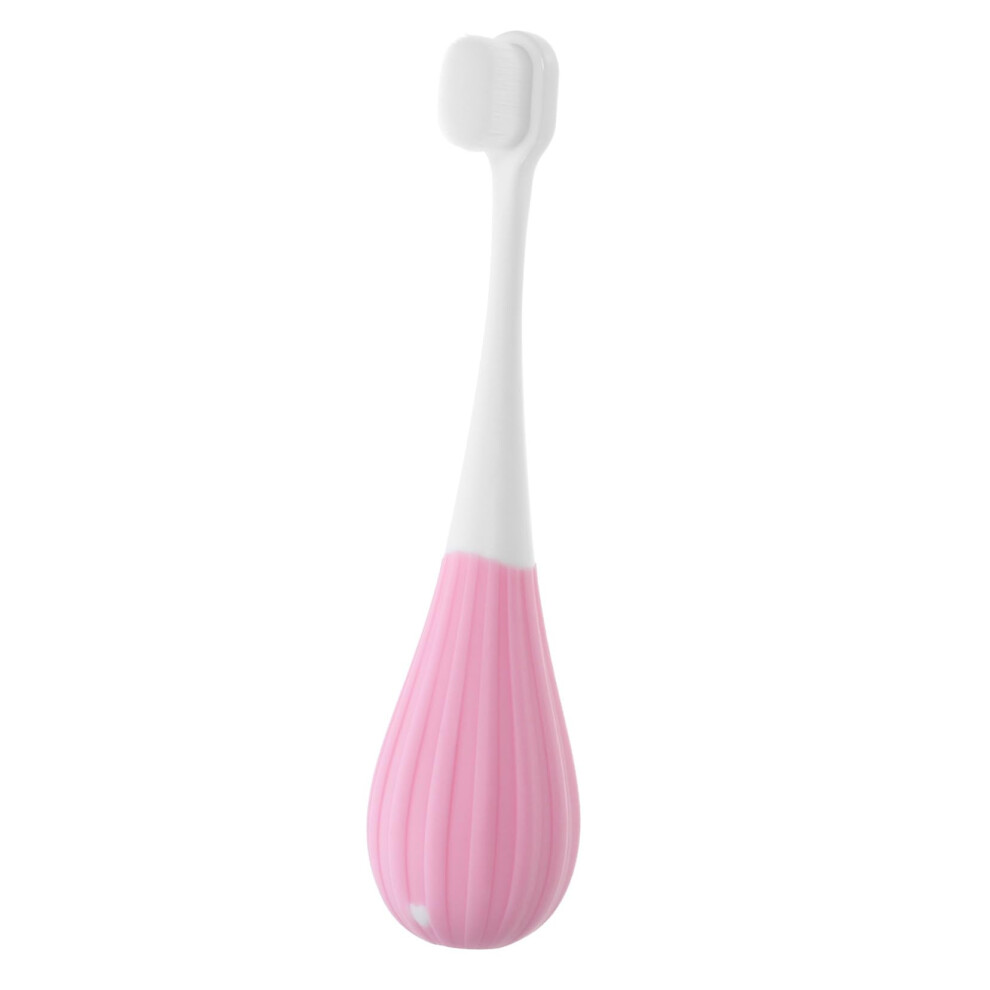 Pink Kids Toothbrush With Gentle Soft Bristles And Ergonomic Child Grip, Cute Balloon Design,
