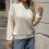 Hässliche Weihnachtspullover für Damen, einfarbiger Rollkragenpullover, stylischer Langarmpullover für den Alltag 4
