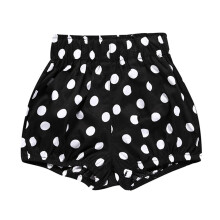 Pantaloncini estivi per bambini e bambine, carini e comodi, con stampa a pois, elasticizzati in vita, versatili per le vacanze, neri, 1, 2-3 anni.