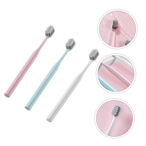 Soft Bristle Toothbrush 3 Pack for Adults with Extra Soft Bristles Small Head and Ergonomic Handle 1