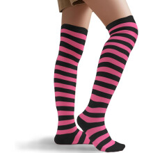 Chaussettes hautes opaques rayées extra longues pour femmes…