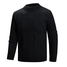 Geansaithe Nollag Gránna d'Fhir Geansaí Cniotáilte Ócáideach Leath-Mhuineál Leath-Turtleneck