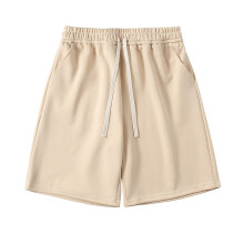 Plus Size Workout Gym Casual Effen Kleur Zomershorts voor Heren, Eenvoudige Elastische Taille Sportshorts Geel