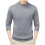 Herrmode Höghalsad tröja Höst Vinter Casual Enfärgad Termisk Varm Stickad Pullover Herrtröjor (Grå, M) 1