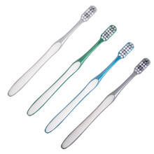 4 Pack Hard Bristle Travel Toothbrush for Men with Ergonomic Non Slip Handle Deep Cleaning