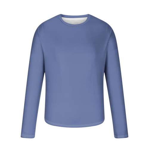 Modisches, einfarbiges Herren-Langarmshirt mit Rundhalsausschnitt – lässig und bequem 2