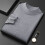 Herrmode Höghalsad tröja Höst Vinter Casual Enfärgad Termisk Varm Stickad Pullover Herrtröjor (Grå, M) 3