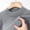 Herrmode Höghalsad tröja Höst Vinter Casual Enfärgad Termisk Varm Stickad Pullover Herrtröjor (Grå, M) 4