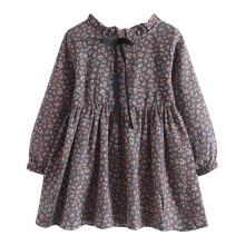 Niedliche Blumenkleider für Mädchen (2-14 Jahre) – Frühling/Herbst – Baumwollkleid – Kindermode – Plissiertes Kleid mit Schnürung, langen