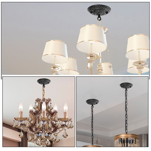 FRCOLOR2Sets Κρεμαστό Φωτιστικό με Καλώδιο και Πρίζα, Πλάκα Οροφής Swag με Γάντζο 2