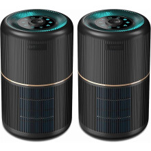 2er-Pack Luftreiniger mit H13 True HEPA-Filter, 99,9 % Filterleistung bis 0,1 μm, leise, gegen Rauch, Staub, Gerüche, Pollen und Tierhaare | Weiß,