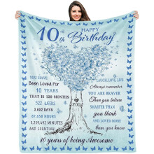 Couverture pour le 10e anniversaire d'une fille – Flanelle douce 50 x 60
