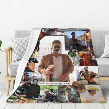 Manta de flanela com estampa do personagem Glen Powell, ideal para sonecas, uso em ambientes com ar condicionado, sofás, camas e escritórios. Macia
