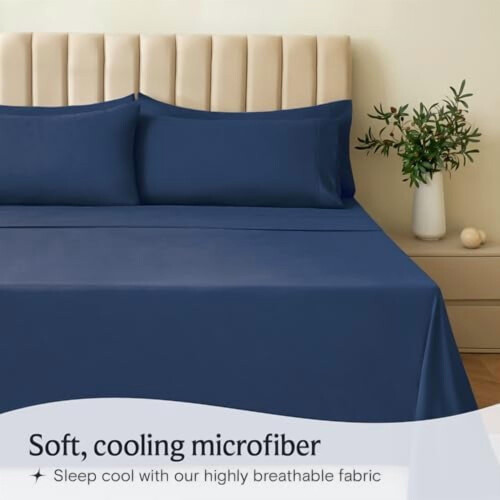 Microfiber Queen Sheet Set 4-Pc Deep Pocket 18" 1