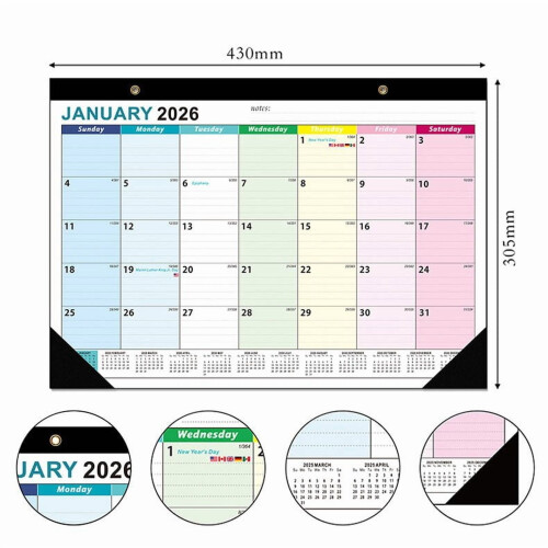Ημερολόγιο γραφείου 2026–2027 18 μηνών 17"x12" με εκκρεμότητες και 2