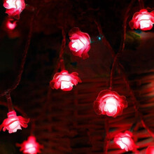 Cordão de luzes de flores, alimentado por bateria, 4M40LED, luzes de fada em formato de rosa com 2 modos de iluminação, luzes de Natal em formato