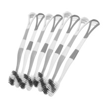 8pcs DualHead Soft Bristle Toothbrush with Tongue Scraper Silicone Travel Set for Gentle Gum Care