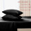 Ensemble de draps King Satin – 4 pièces en microfibre noire 4
