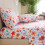 Σετ σεντόνια με floral print, Queen size, 4 τεμάχια σεντόνια από μικροΐνες με σχέδιο 8