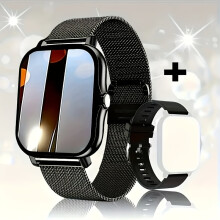 Smartwatch unisex Full Touch - Risposta alle chiamate, foto/musica, per Android e iOS, regalo ideale per gli appassionati di sport durante le
