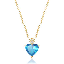 Collana da donna in argento sterling 925 con pietra portafortuna autentica, collana a forma di cuore, regalo di compleanno per lei.
