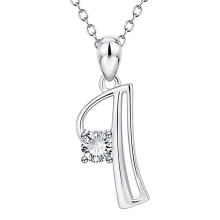 Collana di Capodanno in argento sterling per donna, regalo alla moda per donna, 25 collane con ciondolo a catena con lettera inglese (taglia unica)