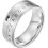 8 mm herre rustfrit stål alfabet tal spinner ring dekoder design sølv, sort, guld 1