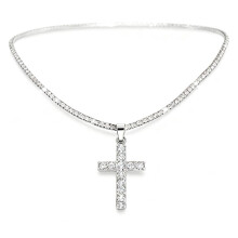 Collana minimalista con croce per donna, delicata catena a corda intrecciata, gioiello da indossare a strati, ciondolo a forma di fede regolabile da