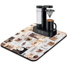 24"x18" Saugfähige, rutschfeste Kaffeematte für Arbeitsplatten – Fleckenabweisende Barmatte, kompatibel mit Kaffeemaschinen und Geschirrtrockner