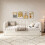 Beige Linen Extendable Sofa Bed with Storage 3