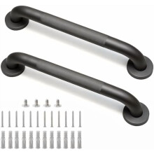 2er-Pack 40,6 cm (16 Zoll) grauer Duschhaltegriff, 3,2 cm (1,25 Zoll) Durchmesser, Edelstahl 304, rutschfest, für Badewannen und Duschen, kompatibel