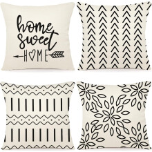 Burgunderrote Kissenbezüge, 45 x 45 cm, 4er-Set, moderne Leinen-Zierkissenbezüge für Sofa, Bett, Auto – Weinrot