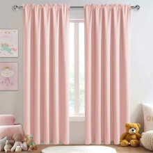 Mørkleggingsgardiner til stue, varmeisolerende og støydempende, rosa, 70x84 tommer, sett med 2, stanglomme – kompatibel med standard stenger