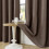 Cortinas opacas marrons, 100% blackout, 52x54 polegadas (132x137 cm), 2 painéis, ilhós na parte superior, isolamento térmico e acústico, 2