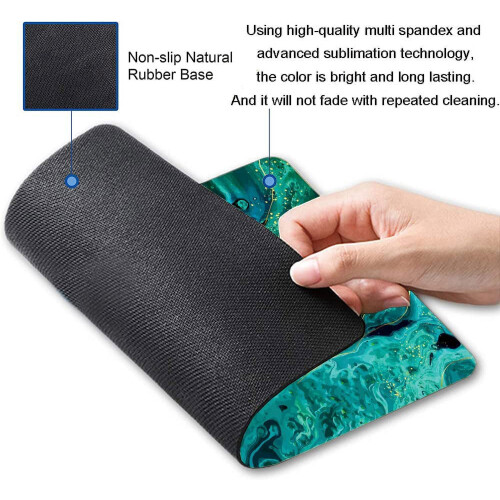 Πράσινο μαρμάρινο mousepad με αντιολισθητική βάση από καουτσούκ, 9,5"x7,9", συμβατό με 1