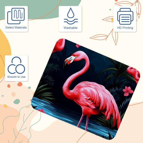 Flamingo Rainforest computermusemåtte, gummimusemåtte til gaming, kontor, bærbar computer, pc, kvinder 1