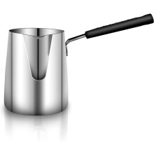 Turkse koffiepot (600 ml), roestvrijstalen Ibrik/Cezve voor koffie, melk, chocolade en boter – hittebestendig handvat