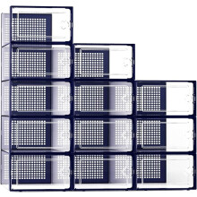 Boîtes de rangement à chaussures en plastique transparent extra-larges, empilables, lot de 12, compatibles avec les étagères à baskets et les