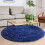 Navy Blue Washable Round Rug 3ft for Kids Room 4
