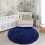 Navy Blue Washable Round Rug 3ft for Kids Room 5
