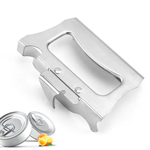 Ouvre-boîte manuel avec décapsuleur, acier inoxydable, 11 cm 1