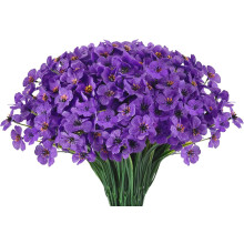 10 Bündel UV-beständige künstliche Seidenblumen für drinnen und draußen – Lila (56 cm) – Geeignet für Hängeampeln